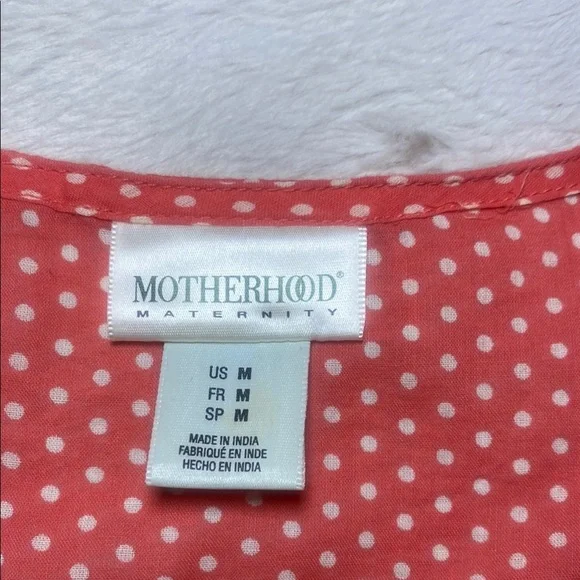 Motherhood Maternity Pink Tie Front Cap Sleeve Blouse - Picture 2 of 6